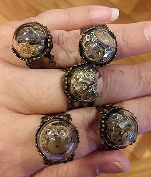 steampunk time machine rings